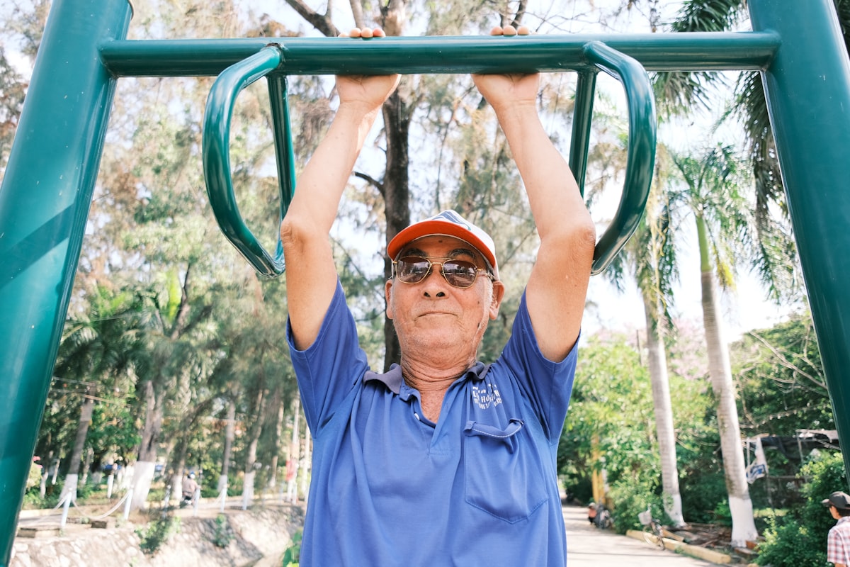 Man managing stress through meditation